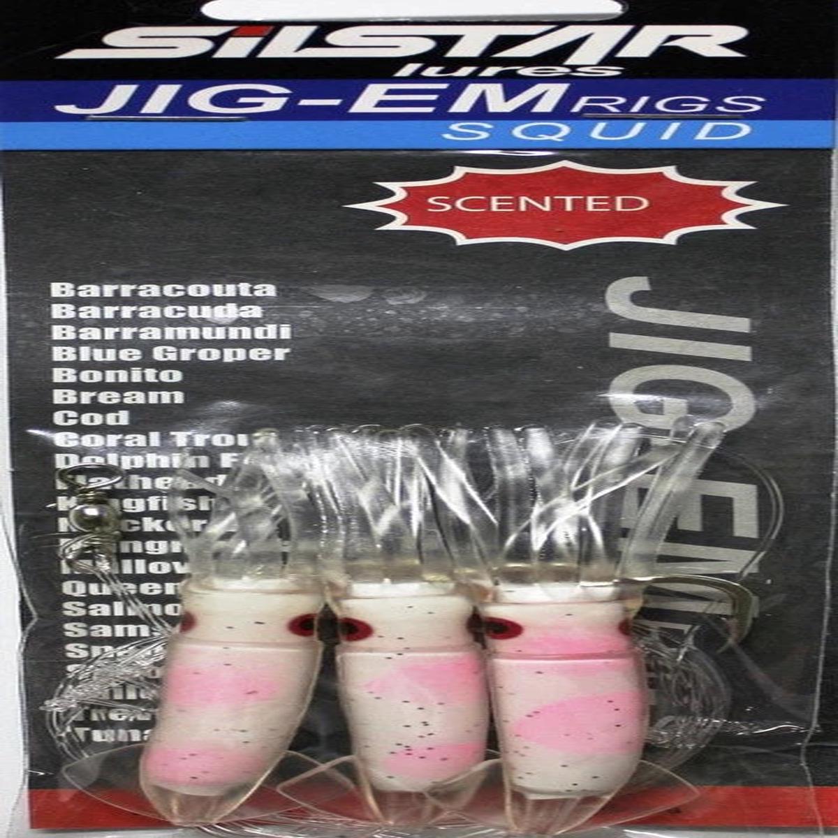 SILSTAR JIG-EM SQUID RIG 9CM PEARL/PINK