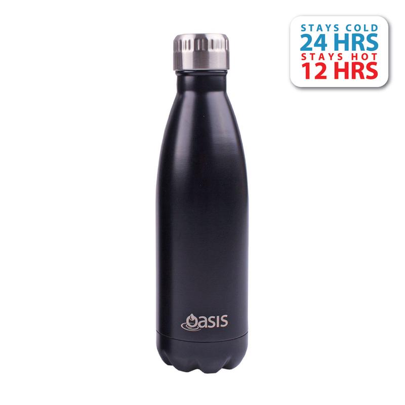 Oasis Stainless Steel Insulated Water Bottle 500ML - Matte Black