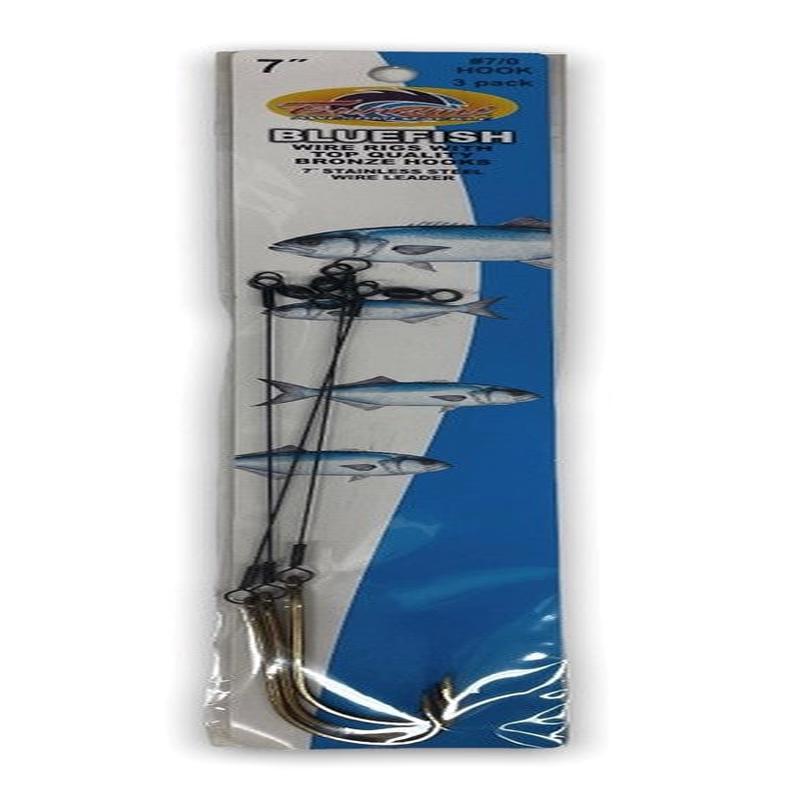 Wire Snelled #7 Hooks - 7" - 3 Pack