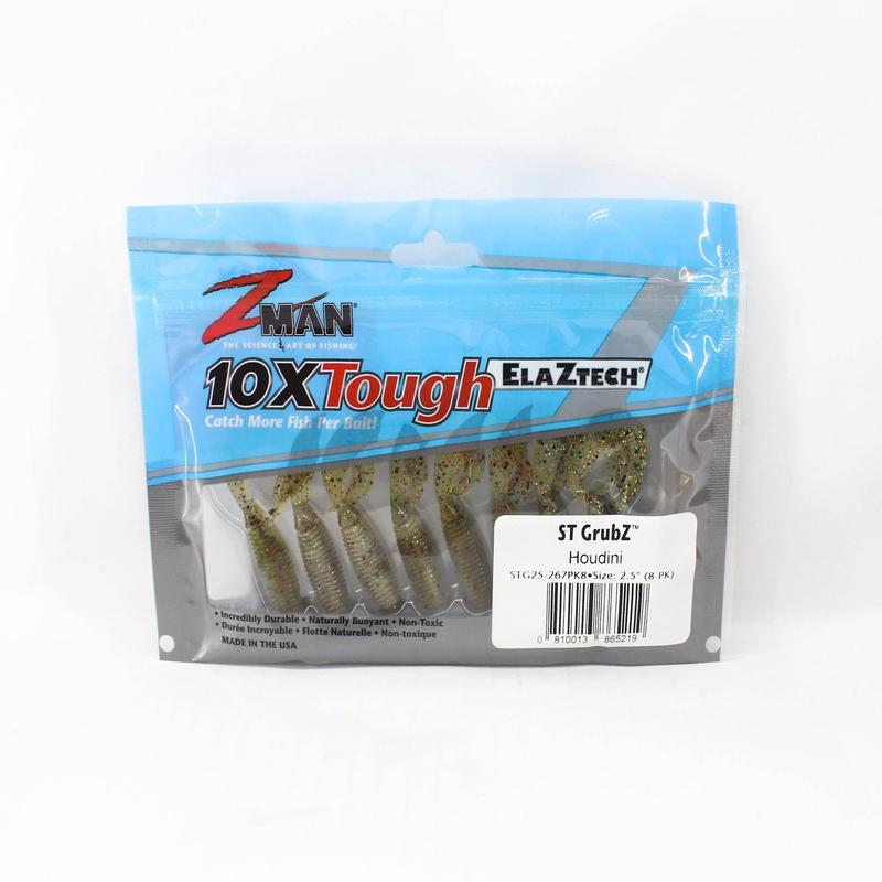 Zman Soft Lure ST GrubZ 2.5 Inch 8/Pack Houdini (5219)