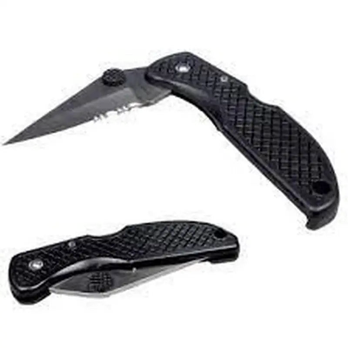 Black Folding Utility One Handed Knife