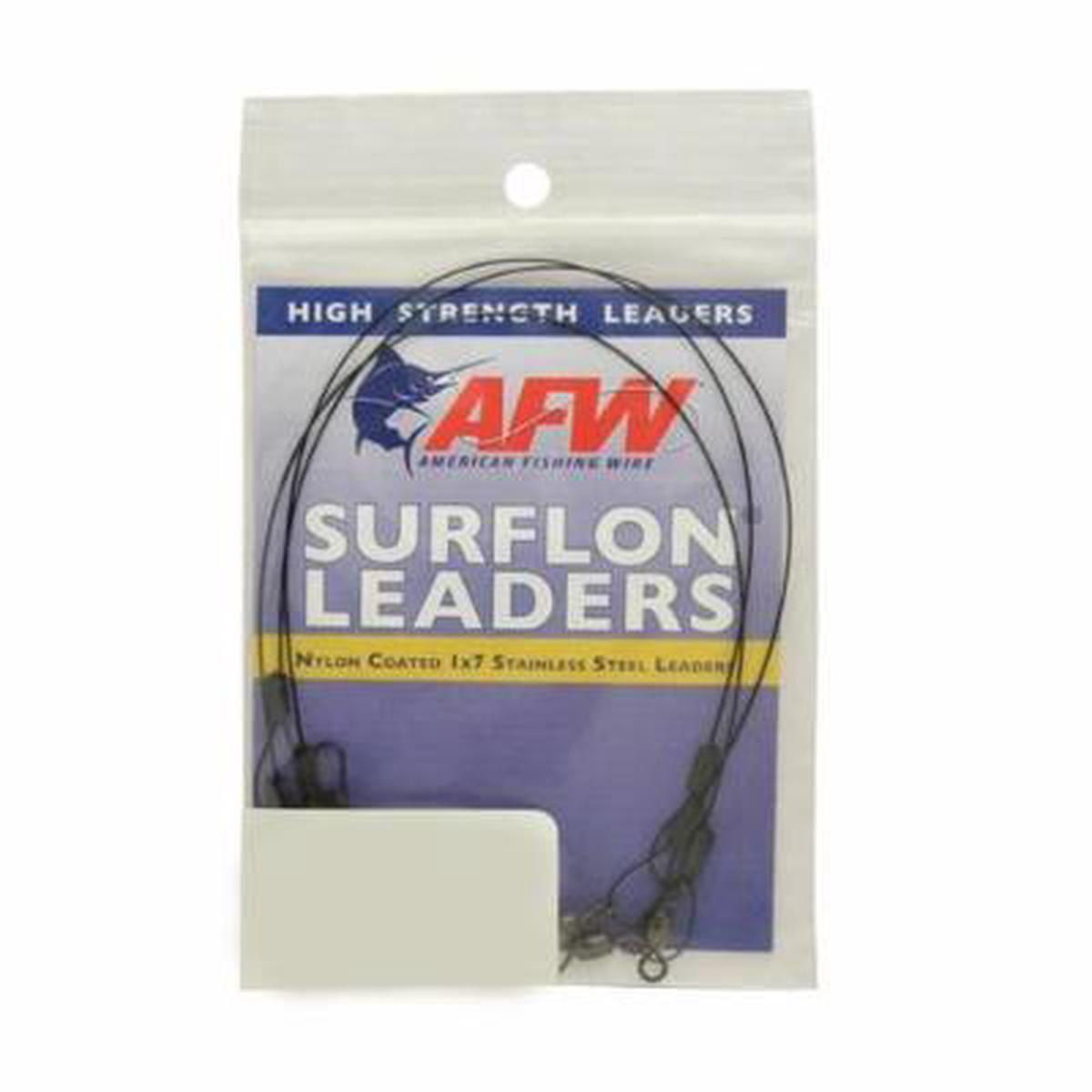 Surflon Leaders Nylon Coated 1X7 Stainless Sleeve Swivel Locksnap 20 Lb 9 Kg Test Black 12 in