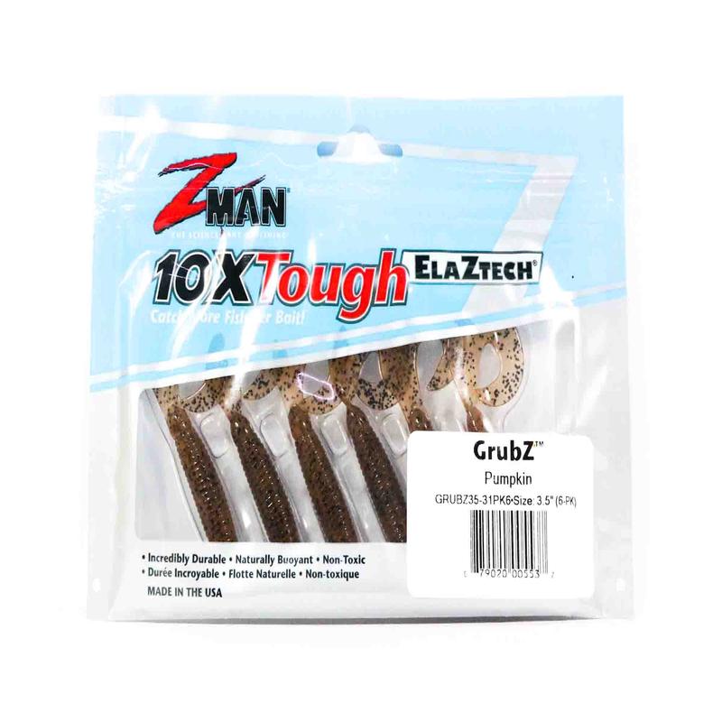 Zman Soft Lure GrubZ 3.5 Inch 6/Pack Pumpkin (5537)