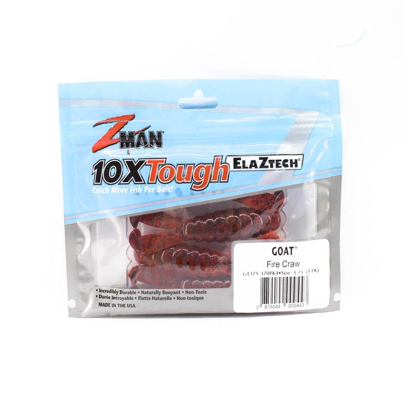 Zman Soft Lure Goat 3.75 Inch 4/Pack Fire Craw (9443)