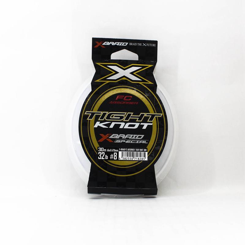 YGK X Braid Absorber Fluorocarbon Shock Leader Tight Knot 30m 32lb (8285)