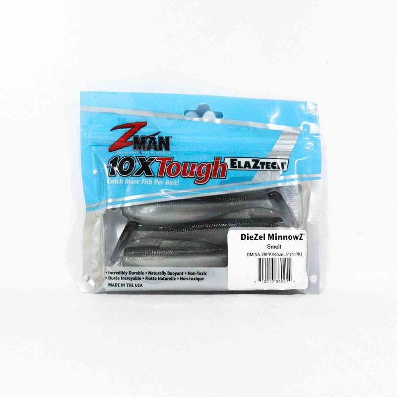 Zman Soft Lure Diezel MinnowZ 5 Inch 4/Pack Smelt (0214)
