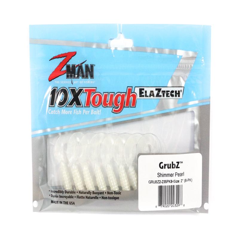 Zman Soft Lure GrubZ 2 Inch 8/Pack Shimmer Pearl (3298)