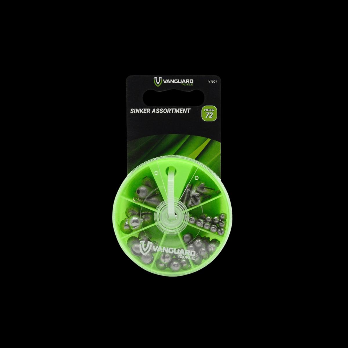 VANGUARD TACKLE LEAD ASSORTED SINKERS 72PC ASSORTED