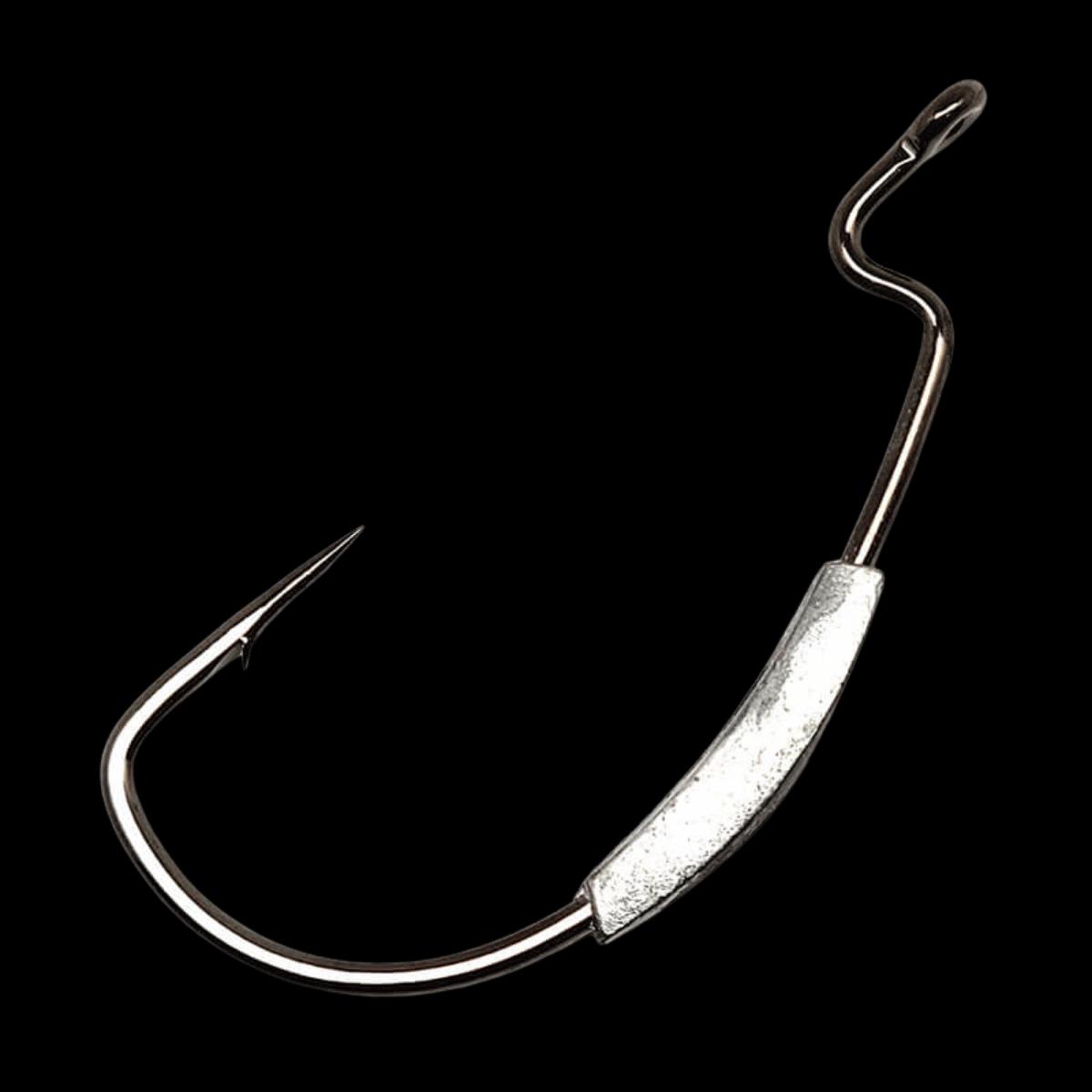 GAMAKATSU WORM SUPERLINE (EWG) WEIGHTED HOOK - BLACK 3/0 - 1/8