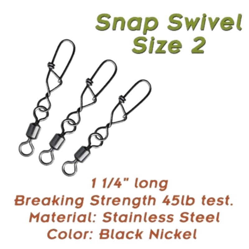TORPEDO DIVERS SNAP SWIVEL SIZE 2 - 45LB 10PK