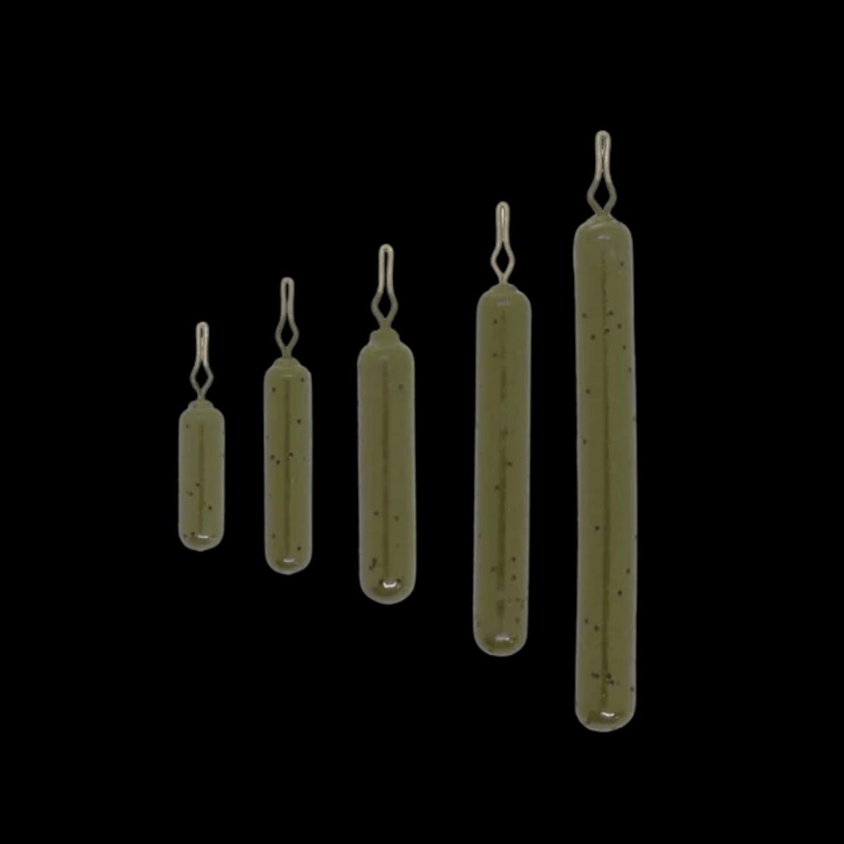 X ZONE LURES SKINNY DROP SHOT WEIGHT 4PK - 1/4OZ - GREEN PUMPKIN