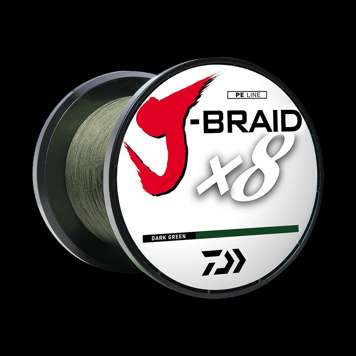 DAIWA J-BRAID X8 150YD BRAIDED LINE - DARK GREEN - LB TEST 40