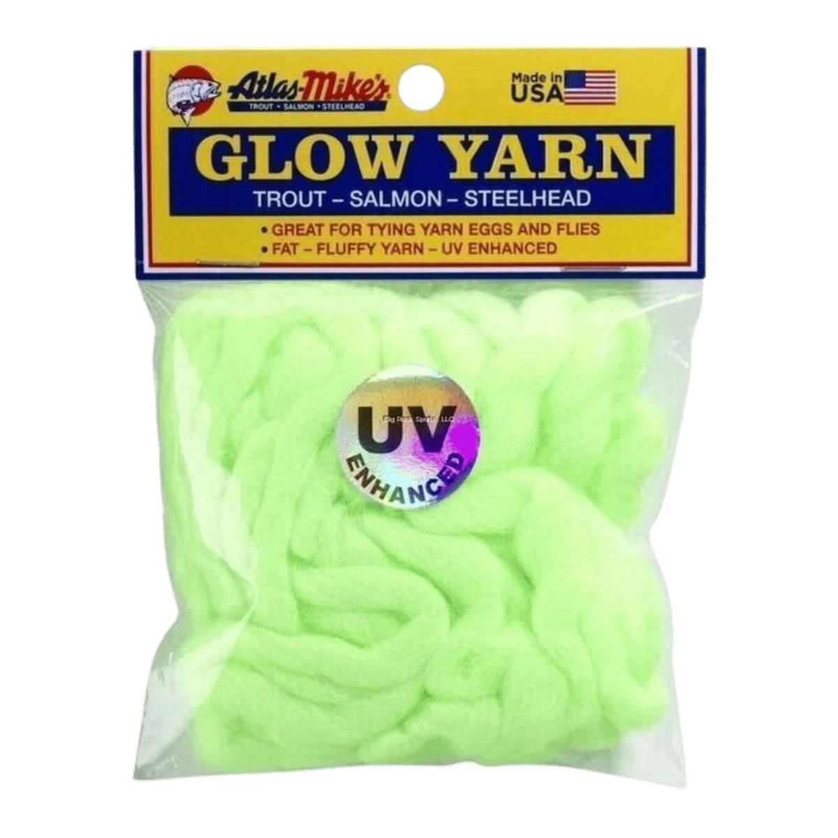ATLAS UV GLOW YARN CHARTREUSE 12 FT