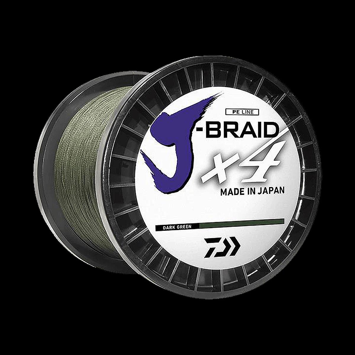 DAIWA J-BRAID X4 150YD BRAIDED LINE - DARK GREEN - LB TEST 20