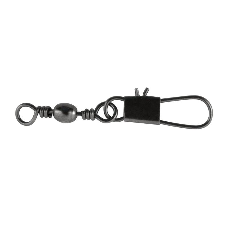 Tsunami Black Barrel Swivel w/ Interlock Snap