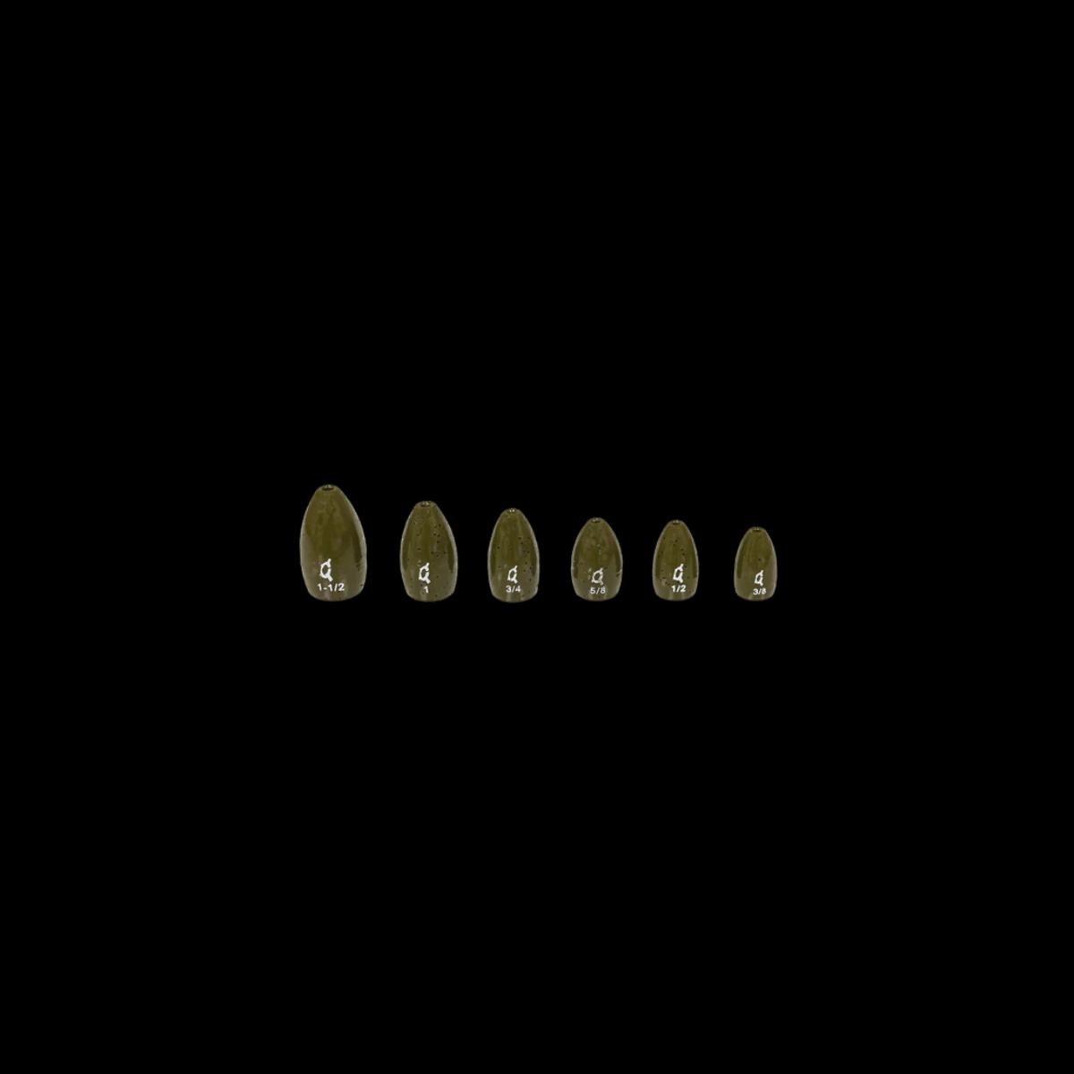 X ZONE LURES TUNGSTEN FLIPPING WEIGHT 3PK 3/8OZ - GRN PUMPKIN