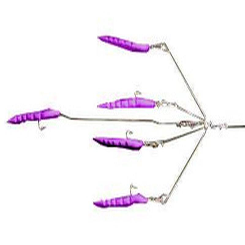 9er's 403 7'' 4 Arm N.E. Eel Rig Lure - 4037PUR Purple