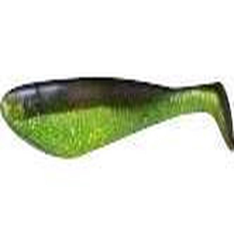 9er's 35 6" Shad Replacement Pack - 3506CGB Chartreuse Glitter w/Black Back