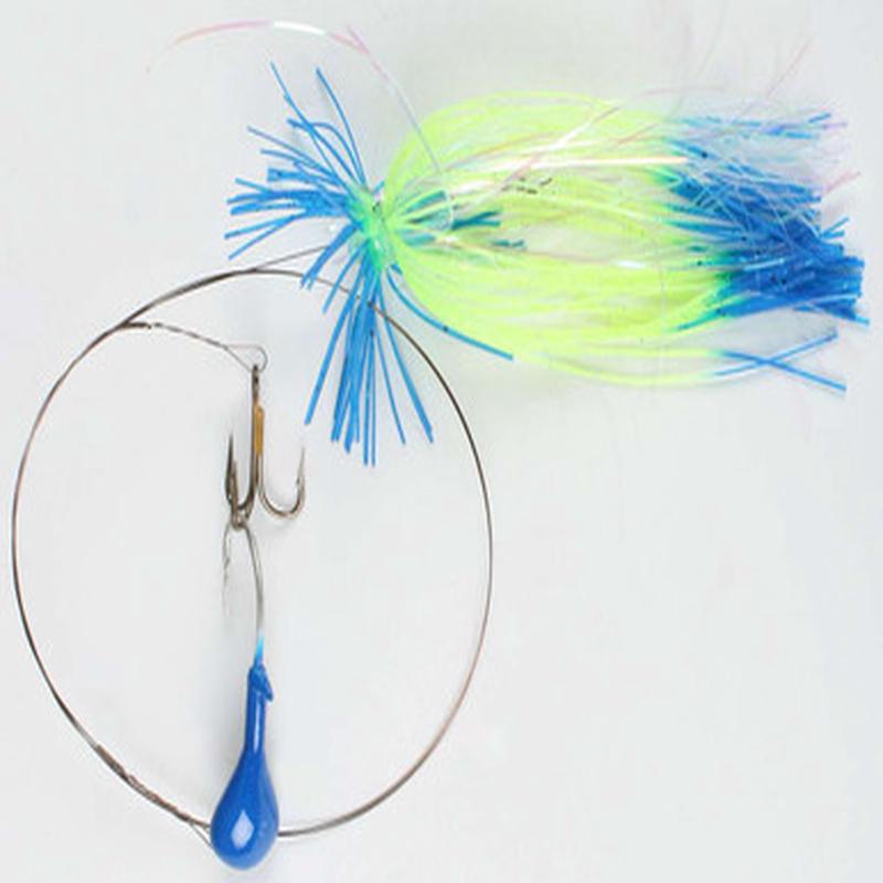 Bluewater Candy 34557 Dead Bait Rig w/ Skirt - Blue/Chartreuse