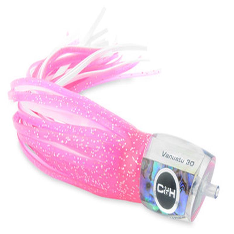 C&H Vanuatu Big Game Lure - 10in - Hot Pink Fleck/White