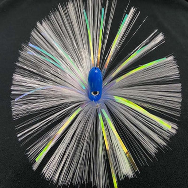Joe Shute Lures Skirted Trolling Lure - 1oz - Blue Head - Crystal Skirt w/ Pearl Mylar