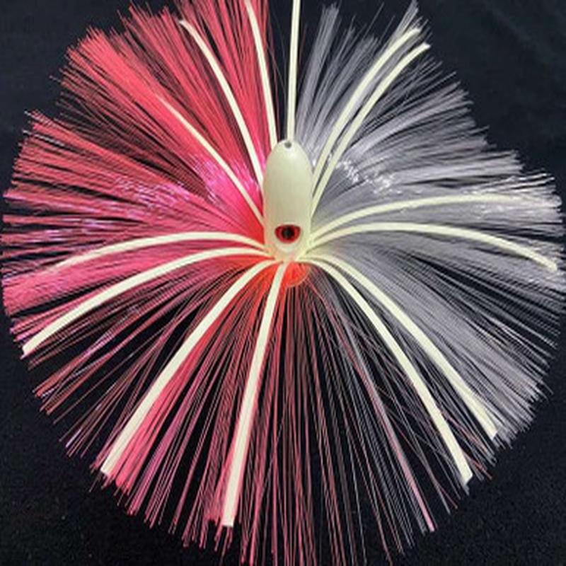 Joe Shute Lures Skirted Trolling Lure - 3oz - Glow Head - Pink/Crystal Skirt w/ Glow Mylar