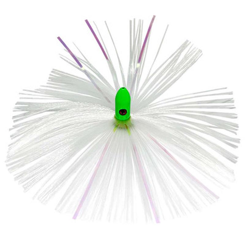 Joe Shute Lures Skirted Trolling Lure - 3oz - Green Head - All Crystal Skirt w/ Pearl Mylar