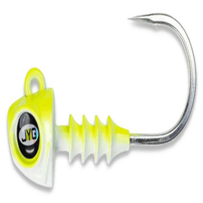 JYG PRO Fishing SWYM Jig Head - 1/2oz (4in Tail) - Highlighter Pearl
