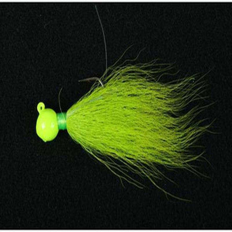 MagicTail Roundhead Bucktail - 1oz Chartreuse/White