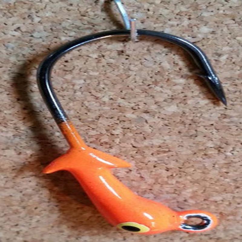 Mission Fishin Double Barbed 1/8oz 2/0 Orange Jig Heads
