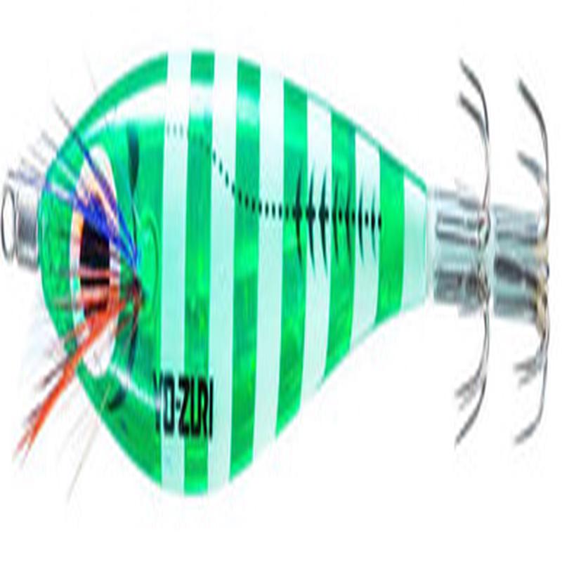 Yo-Zuri Ultra 3D Laser DX M2 #SS Squid Jig - 3 3/8in - Zebra Luminous Green