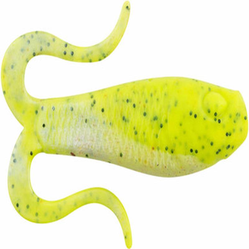 Berkley Gulp! Saltwater Doubletail Swimming Mullet 4in CPN Chartreuse Pepper Neon