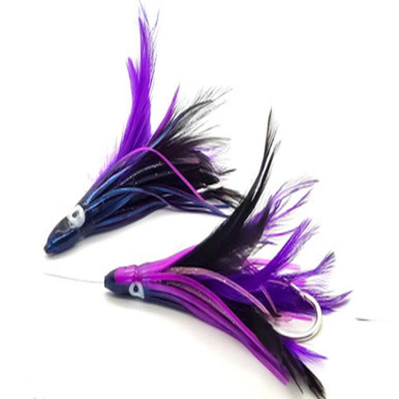 JAW Lures Tuna & Mahi Feathers - Black/Purple
