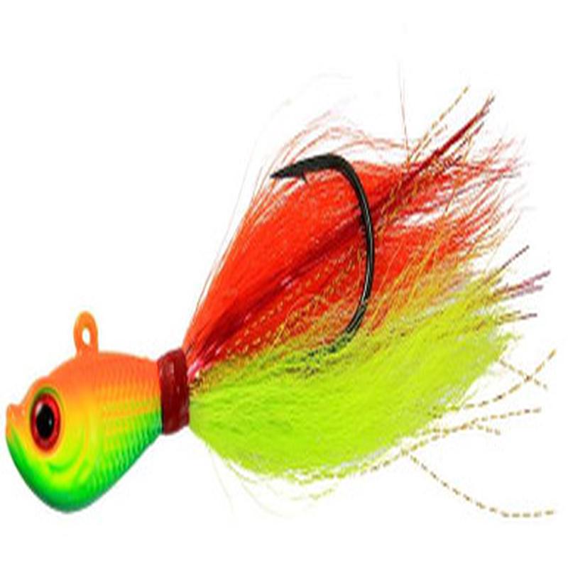 Jigging World Premium Bucktail V2 Jig - 2oz - Fire Tiger
