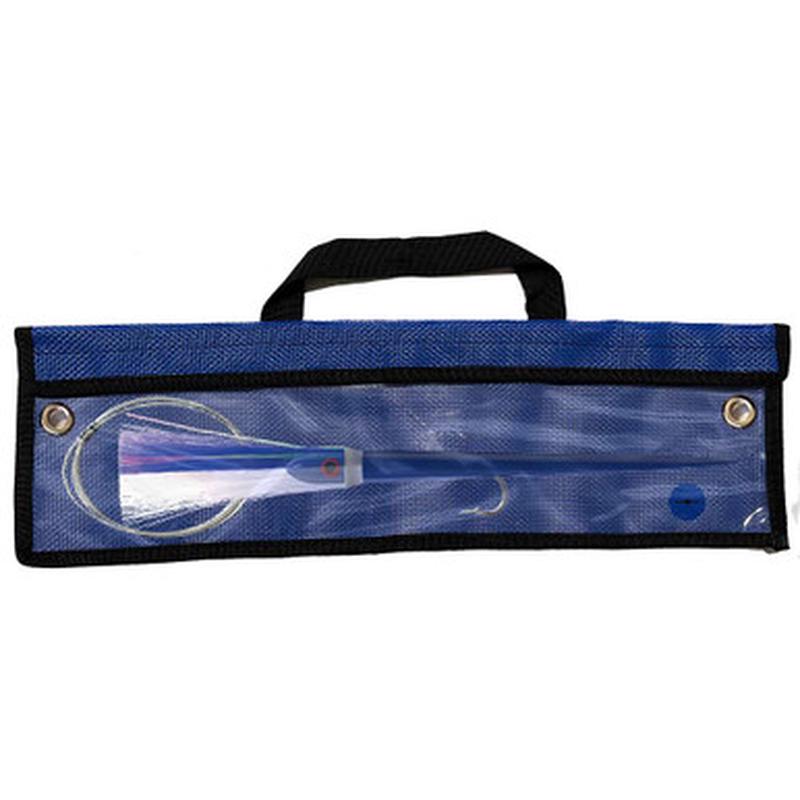 WolfPack Tackle Ahi Pre-Rigged Trolling Lure - 5.5oz - Ocean Blue Head - Crystal/Blue Hair
