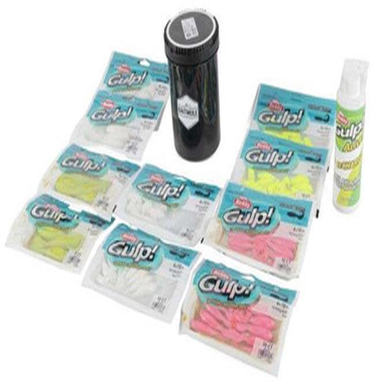 Berkley Gulp! Swimming Mullet Bundle w/ Baitmule 1 Quart Container