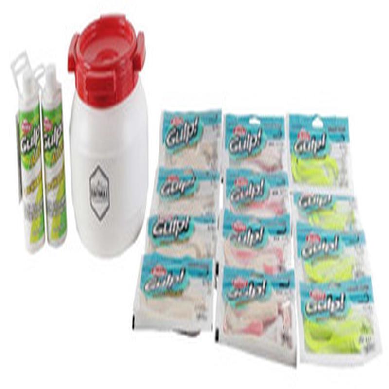 Berkley Gulp! Grub Bundle w/ Baitmule 1 Gallon Storage Container