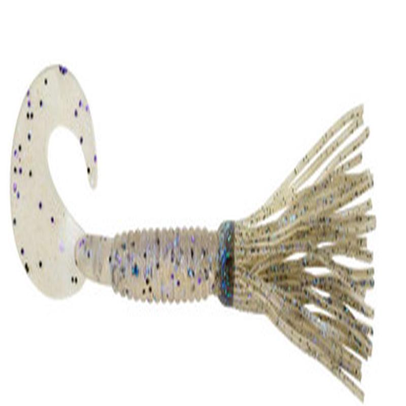 Berkley Powerbait Bearded Single Tail Grub Bleak/Black Violet Fog