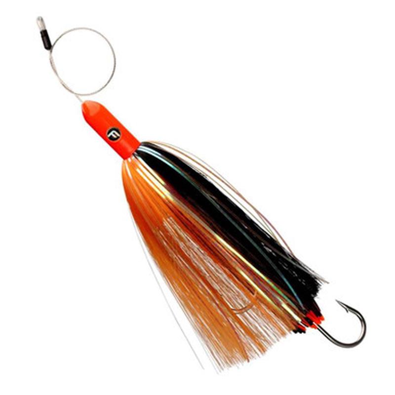 Fathom Offshore Pre-Rigged Torpedo Lantern - 8in Orange Head|Orange/Black Hair