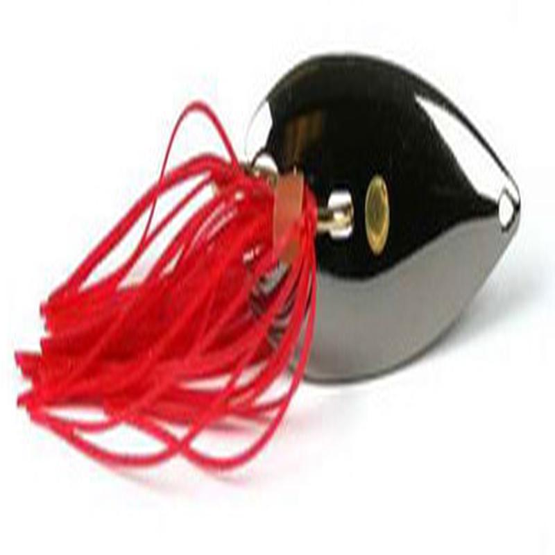 Gator Lures 1/2 oz. Black Weedless Spoon with Skirt White Skirt