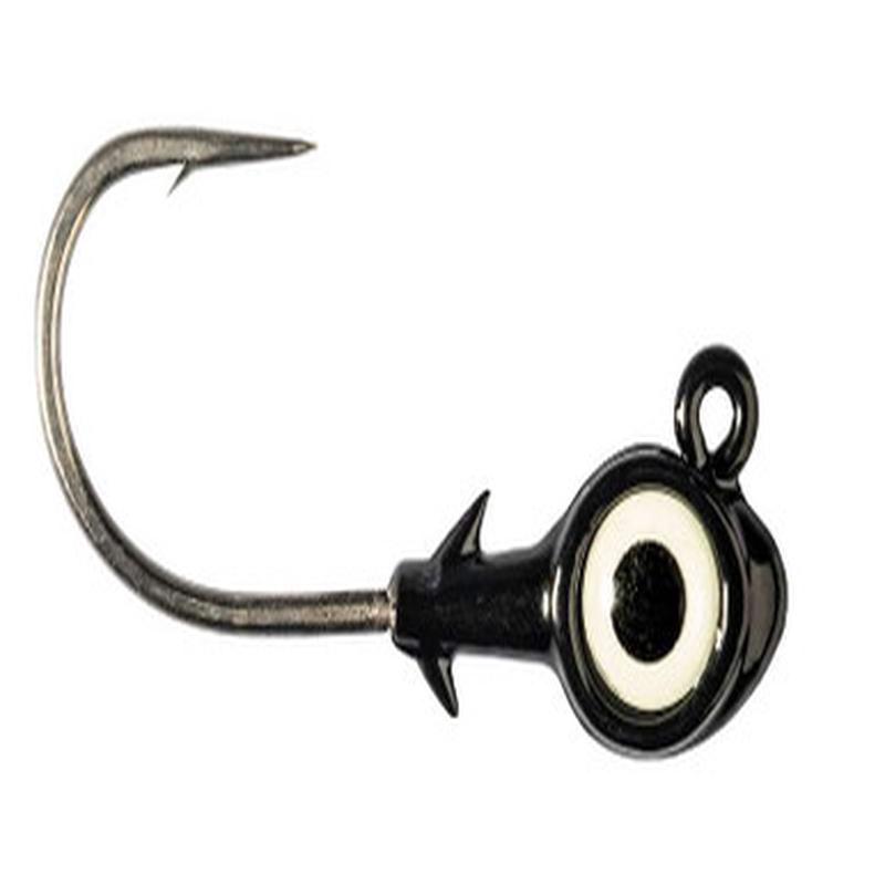Z-Man Trout Eye X Jighead - 1/4oz - 3pk - Black/Glow