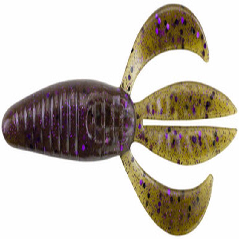 Berkley Powerbait Pit Boss - 3in - Green Pumpkin Purple Fleck