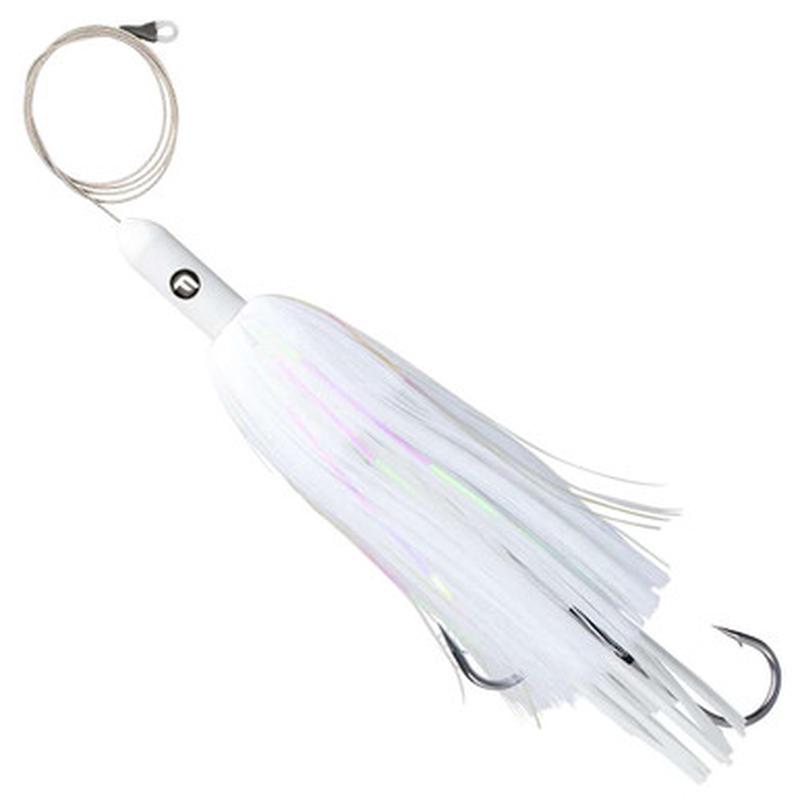 Fathom Offshore Pre-Rigged Torpedo Lantern - 8in White Head|WH Skirt/White Cry. Hair