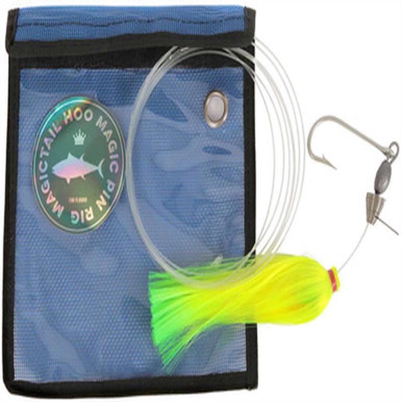 MagicTail Hoo Magic Pin Rigged Trolling Head - 6oz - Chart Green Tip