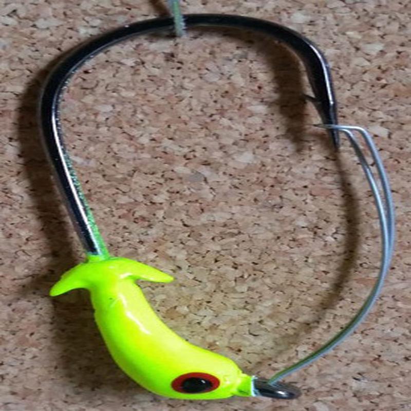 Mission Fishin Weedless Double Barbed 1/16oz 2/0 Chartreuse Jig Heads