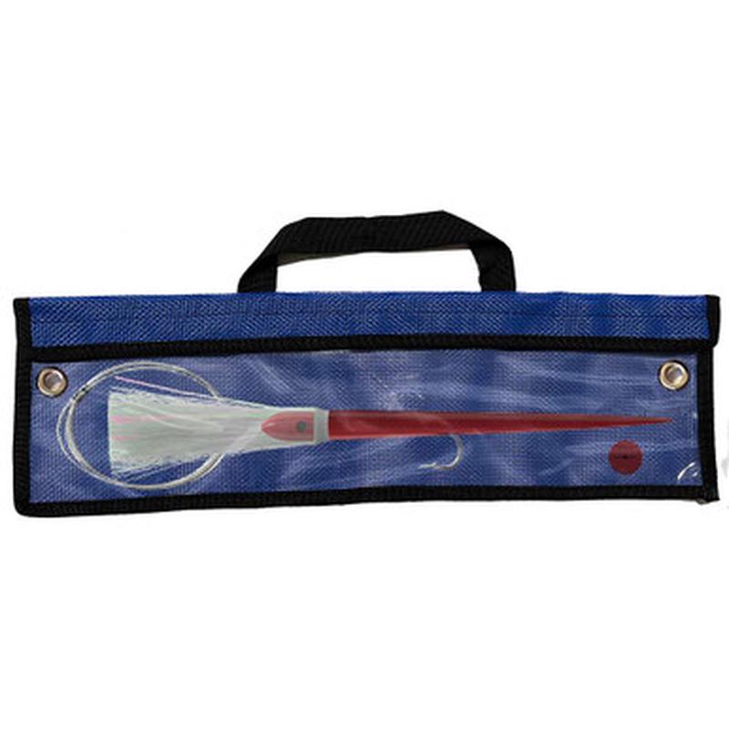WolfPack Tackle Ahi Pre-Rigged Trolling Lure - 3.5oz - Buoy Red Head - Crystal Hair