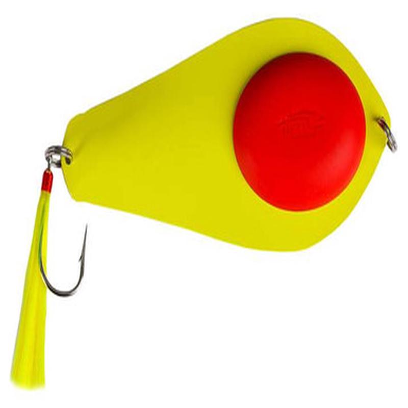 Wolfpack Tackle Bunker Spoon - 24oz - Chartreuse with Red