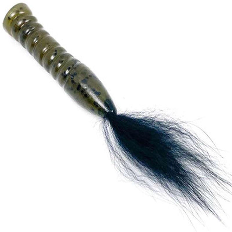 Rabid Baits Fox Tail Ned Rig Bait - 3in - Green Pumpkin Black