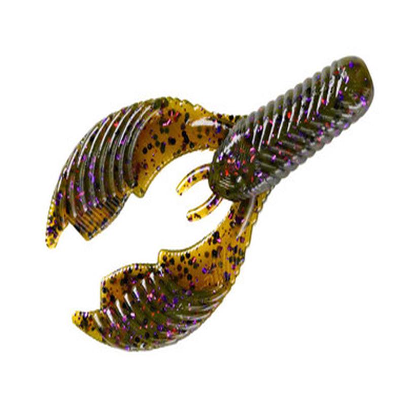 Yum Craw Chunk - 3.75in - Green Pumpkin/Purple Flake