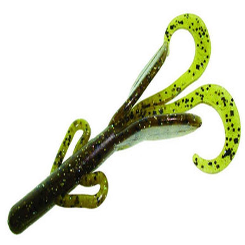 Zoom Baby Brush Hog Bait - 4in - Green Pumpkin Magic